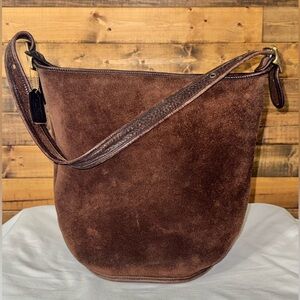 Vintage Coach Berkeley Brown Suede Hobo Shoulder Bag